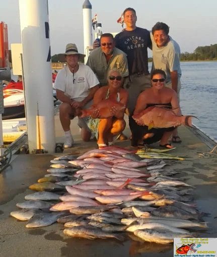 Fish on the dock from a deep sea fishing tour with North Myrtle Beach Fishing Charters.
